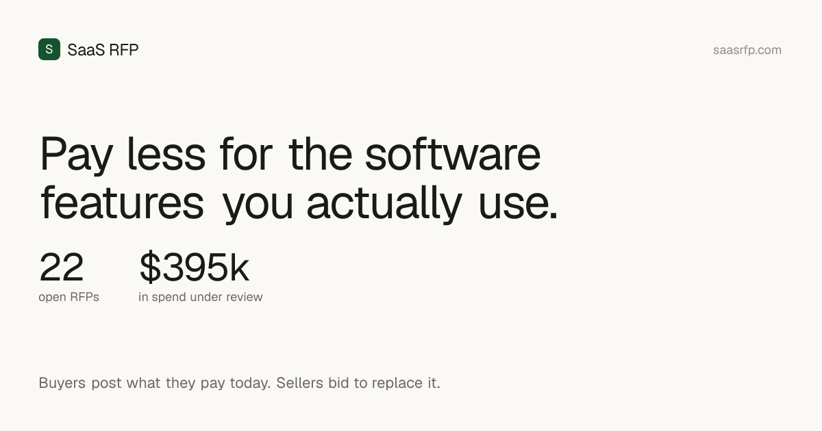 SaaS RFP – post and bid on SaaS in public